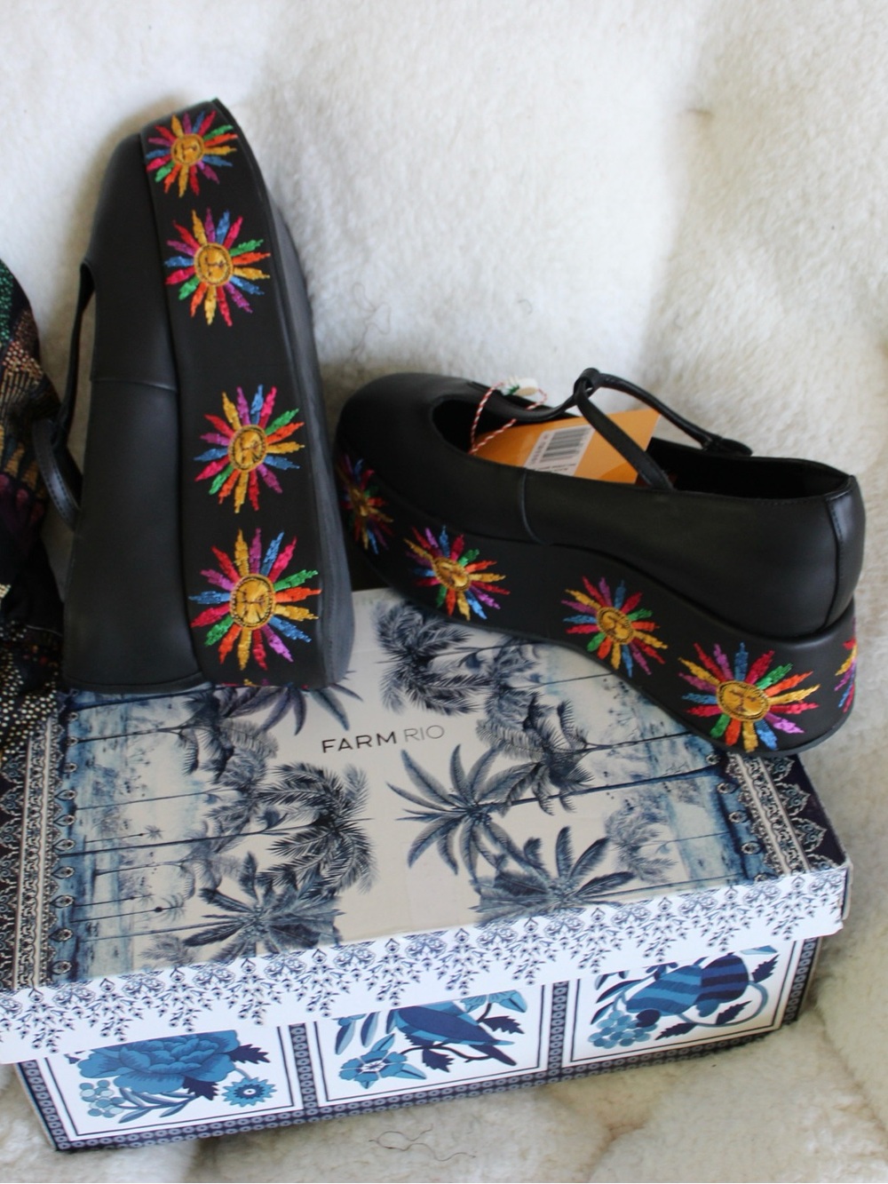 FARM Rio Rainbow Sun Platform Mary Jane Shoes NWT | US 9.5 / EU 41 | - Picture 10 of 16